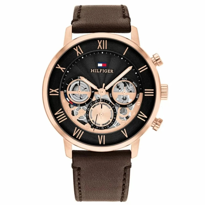 Tommy Hilfiger Legend Black Dial Leather Strap Watch TH1710566