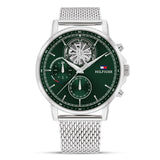 Tommy Hilfiger Skeleton Green Dial Mesh Strap Men's Watch | TH1710608