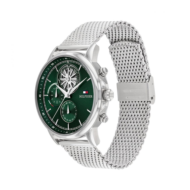 Tommy Hilfiger Skeleton Green Dial Mesh Strap Men's Watch | TH1710608