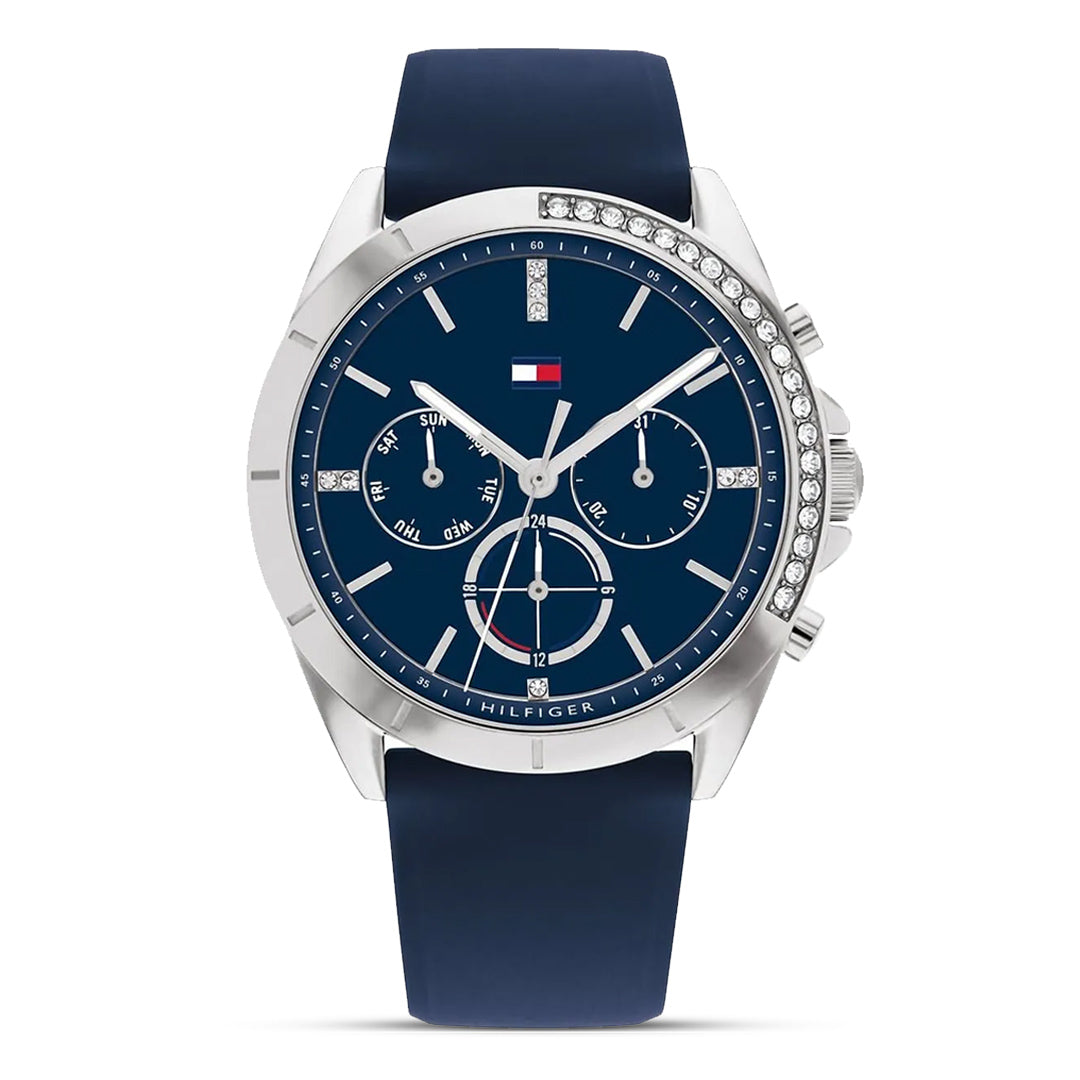 1782571 TOMMY HILFIGER NAVY SILICONE STRAP WOMEN'S WATCH | TH1782389