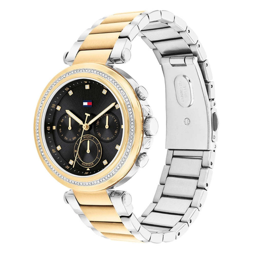TOMMY HILFIGER EMILY TWO TONE BLACK DIAL LADIES WATCH TH1782702