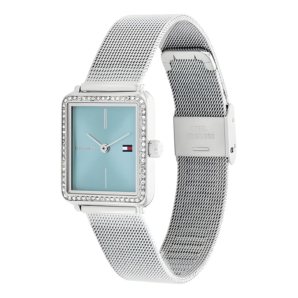 TOMMY HILFIGER RECTANGLE BLUE DIAL WOMEN'S WATCH | TH1782789