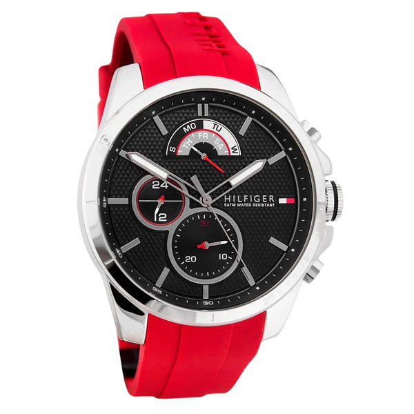 Tommy Hilfiger Black Dial Multifunction Red Men's Watch| TH1791351