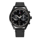 Tommy Hilfiger Bennett Black Dial Leather Strap Watch TH1791731