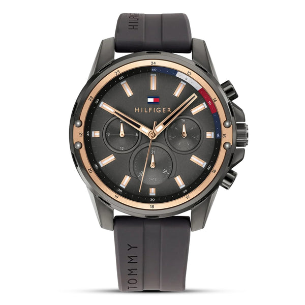 TOMMY HILFIGER MASON MULTI-DIAL GREY SILICONE MEN'S WATCH| TH1791792