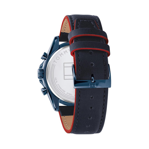 Tommy Hilfiger Parker Blue Dial Leather Strap Watch| TH1791839