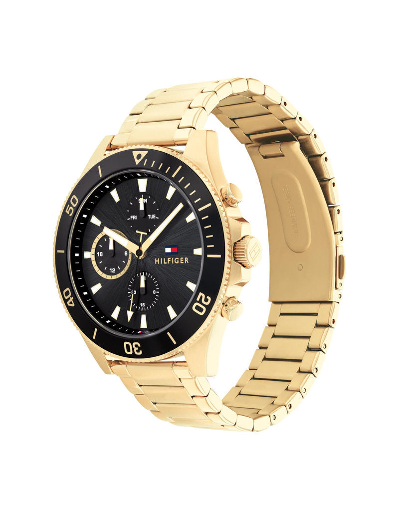 Tommy Hilfiger Gold Tone Black Dial Multifunction Watch TH1791919