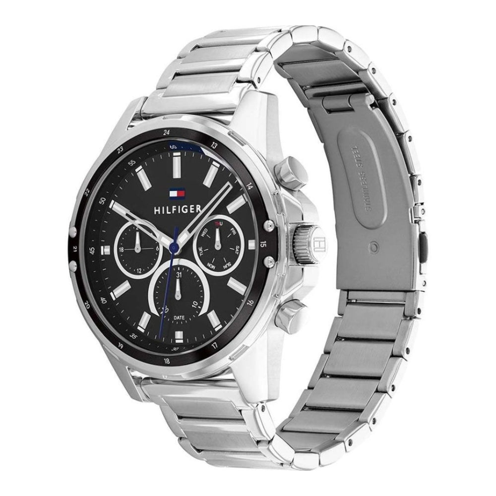 TOMMY HILFIGER QUARTZ SPORTY BLACK DIAL MEN'S WATCH | TH1791936