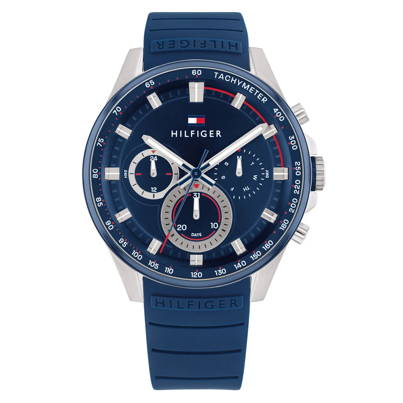 Tommy Hilfiger Max Blue Dial Silicone Strap Watch | TH1791970