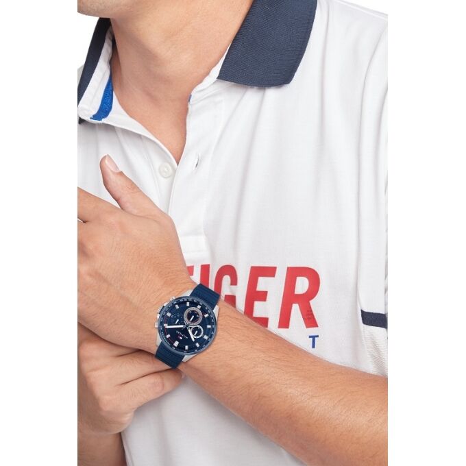 Tommy Hilfiger Max Blue Dial Silicone Strap Watch | TH1791970