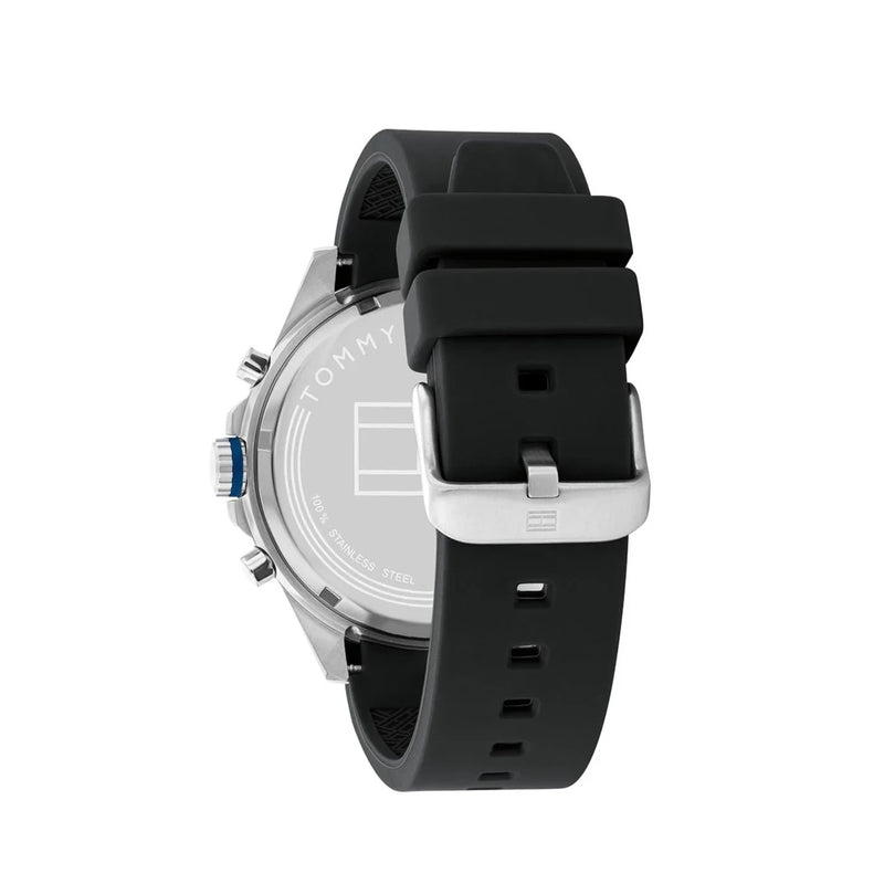 Tommy Hilfiger Max Multifunction Black Dial Silicone Strap Watch | TH1791971