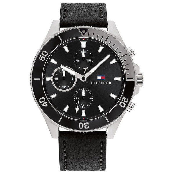 Tommy Hilfiger Easton Black Leather Men's Watch| TH1791984