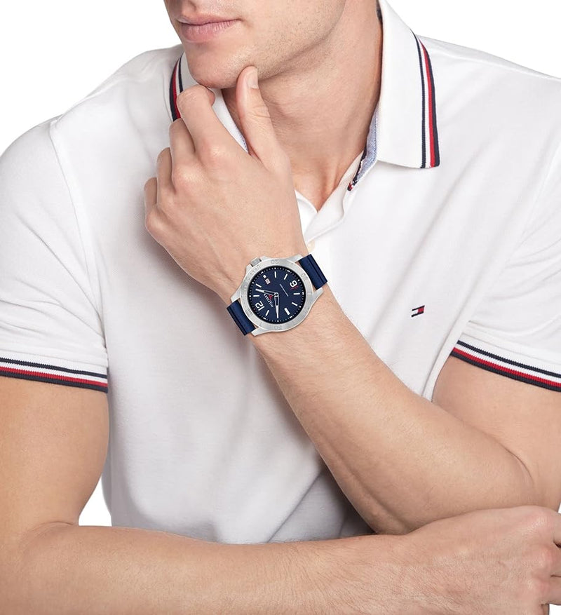 Tommy Hilfiger Ryan Blue Dial Silicon Strap Watch| TH1791991