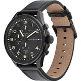 Tommy Hilfiger Axel Black Dial Leather Strap Watch | TH1792004