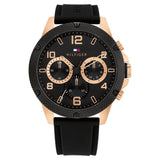 Tommy Hilfiger Clark Black Dial Silicone Strap Men's Watch | TH1792028