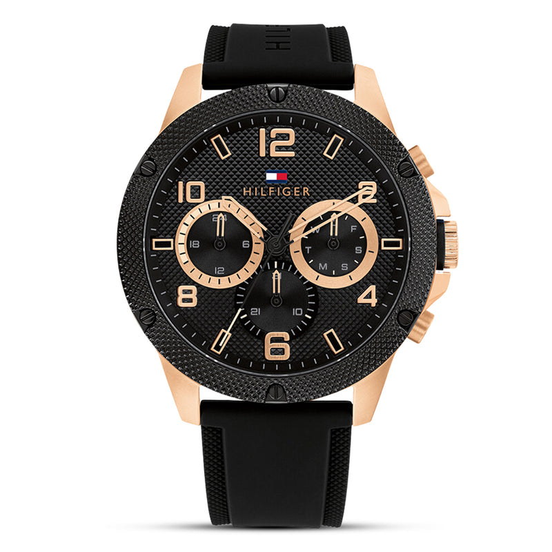 Tommy Hilfiger Blaze Black Dial Silicone Strap Men's Watch | TH1792028