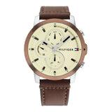 Tommy Hilfiger Jameson Off-White Dial Leather Men's Watch| TH1792053