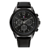 Tommy Hilfiger Multifunction Black Leather Men's Watch | TH1792062