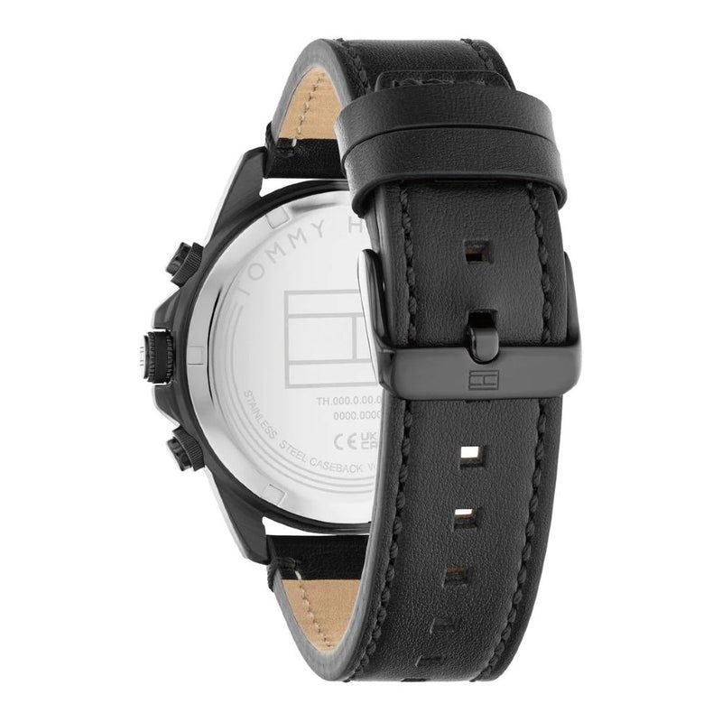 Tommy Hilfiger Multifunction Black Leather Men's Watch | TH1792062