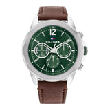 Tommy Hilfiger Jameson Green Dial Leather Strap Watch TH1792064