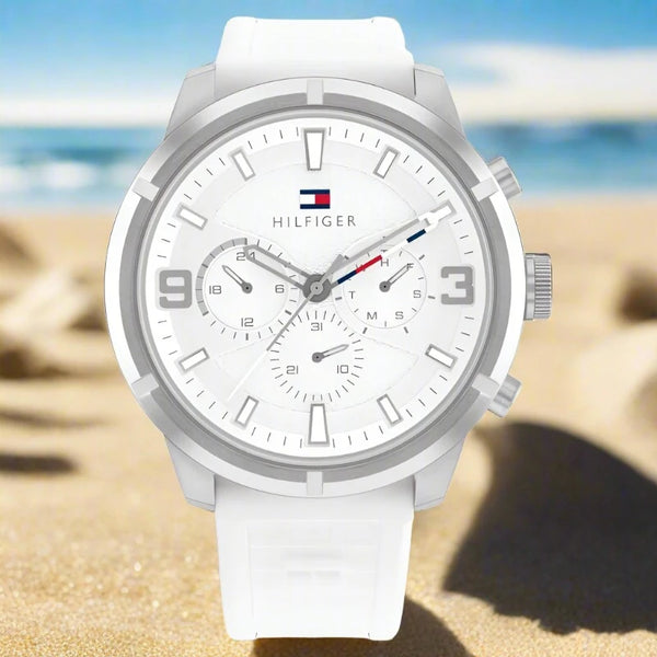 Tommy Hilfiger Men's White Silicone Sports Watch TH1792072