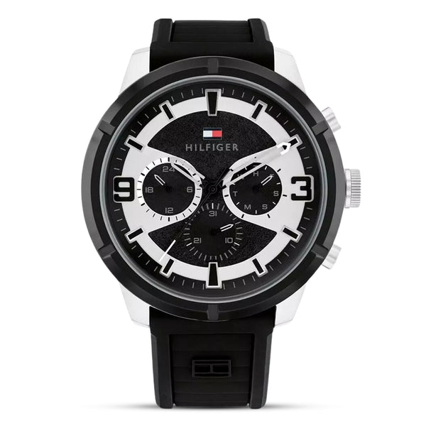 Tommy Hilfiger Black Silicone Sports Men's Watch| TH1792074