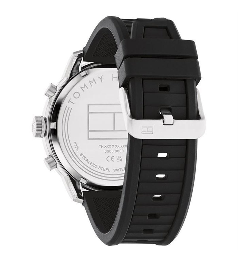 Tommy Hilfiger Black Silicone Sports Men's Watch| TH1792074