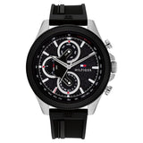 Tommy Hilfiger Clark Multifunction Black Silicone Strap Watch | TH1792082