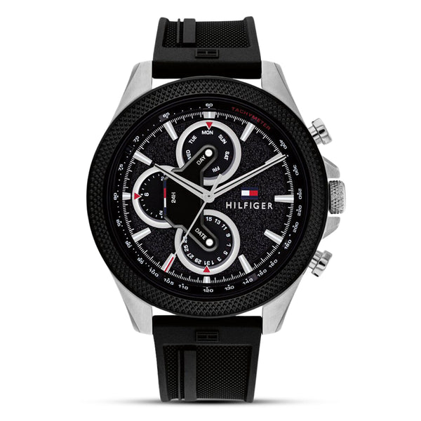 Tommy Hilfiger Clark Multifunction Black Silicone Strap Watch | TH1792082