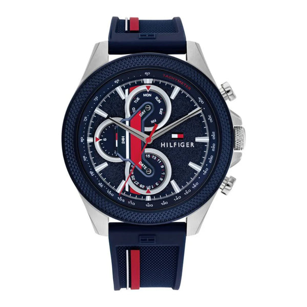 Tommy Hilfiger Clark Multifunction Blue Dial Silicone Strap Watch | TH1792083