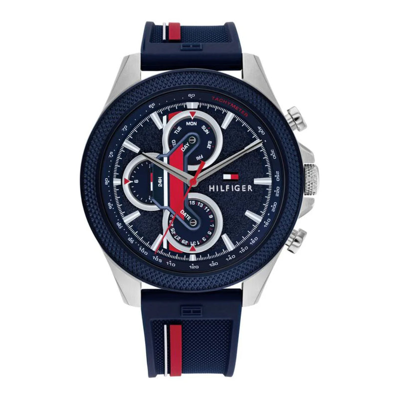 Tommy Hilfiger Clark Multifunction Blue Dial Silicone Strap Watch | TH1792083