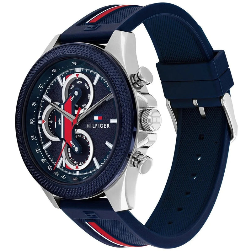 Tommy Hilfiger Clark Multifunction Blue Dial Silicone Strap Watch | TH1792083