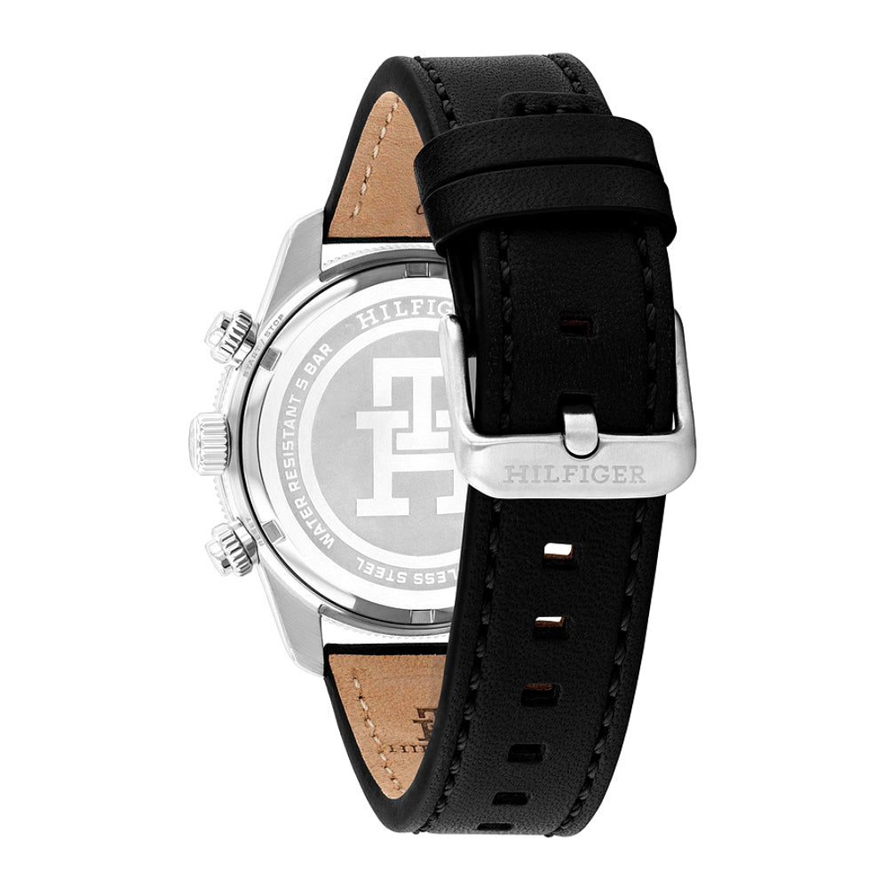Tommy Hilfiger Leather Strap Black Dial Men's Watch | TH1792162