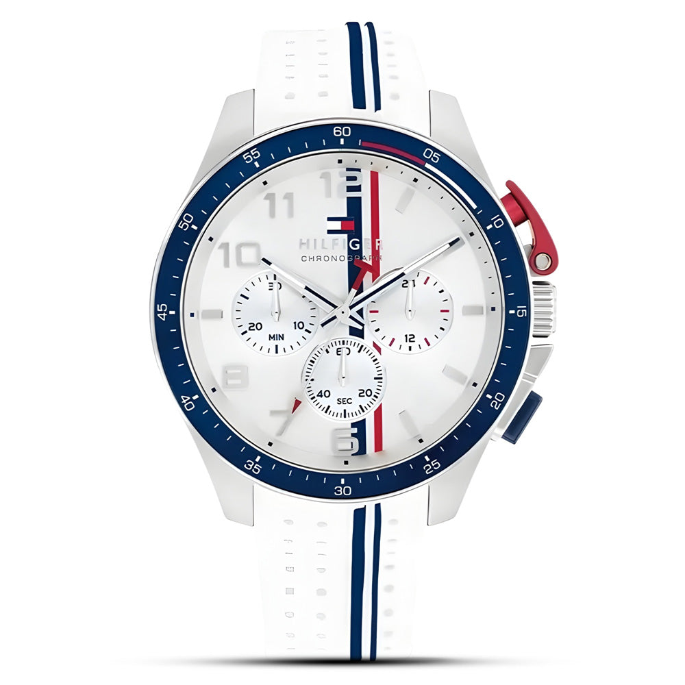 TOMMY HILFIGER ANALOGUE  WHITE SILICON STRAP MEN'S WATCH TH1792167