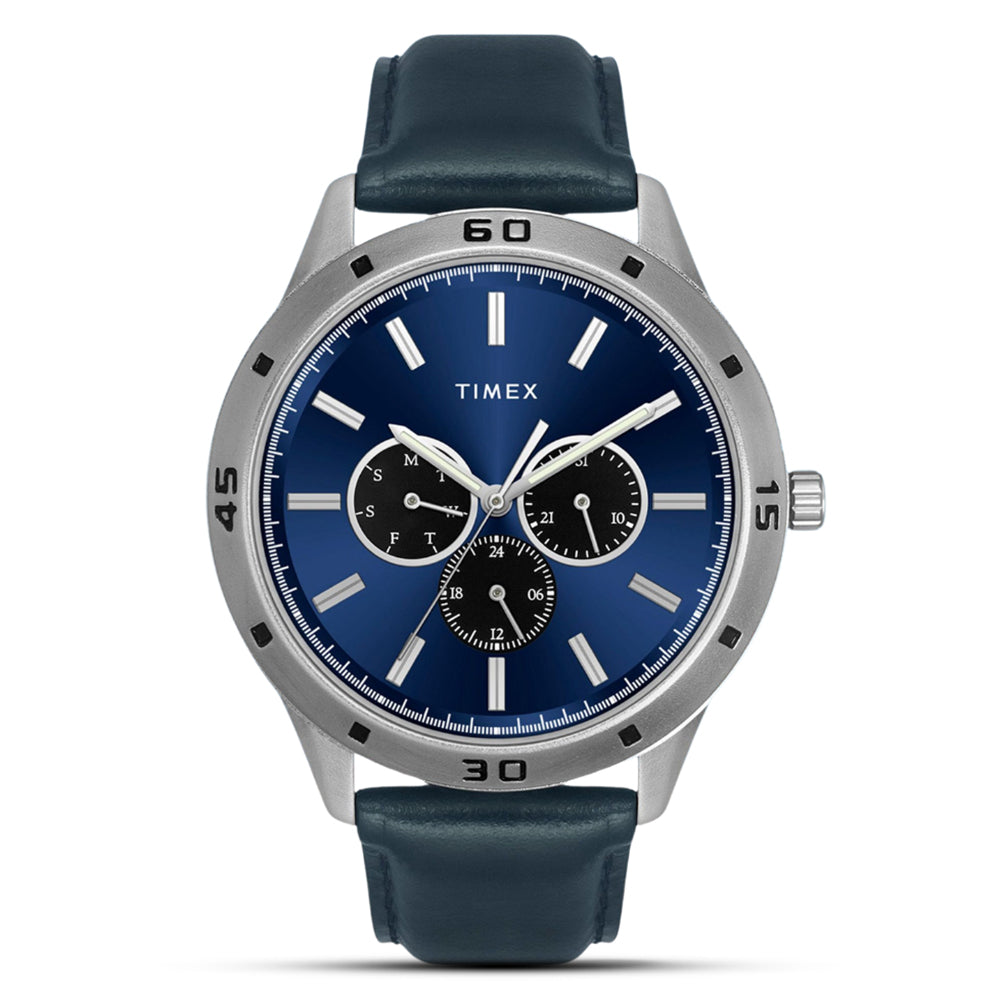 Timex Multifunction Blue Dial Leather Men's Watch| TWEG135SMU01