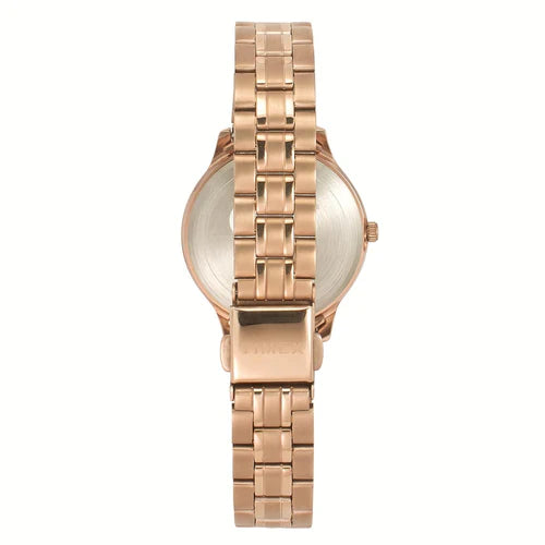 Timex Rose-Gold Tone Pink Dial Ladies Watch| TWEL149SMU01