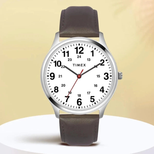Timex Analogue White Dial Brown Strap Men's Watch| TWTG73SMU06
