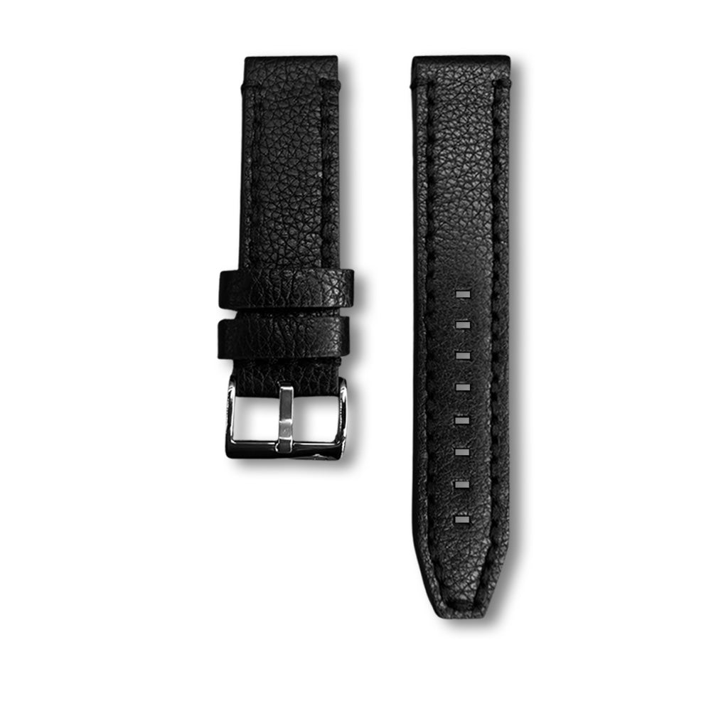 Cavern 24mm Full Grain Black Leather Strap