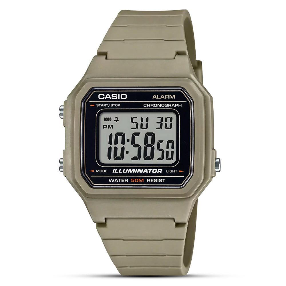 Casio Youth Digital beige Color Strap Men's Watch | W-217H-5AVDF