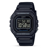 Casio "Illuminator" Youth Black Digital Men's Watch| W-218H-1BVDF