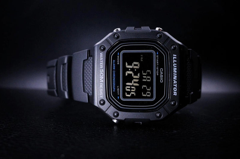 Casio "Illuminator" Youth Black Digital Men's Watch| W-218H-1BVDF