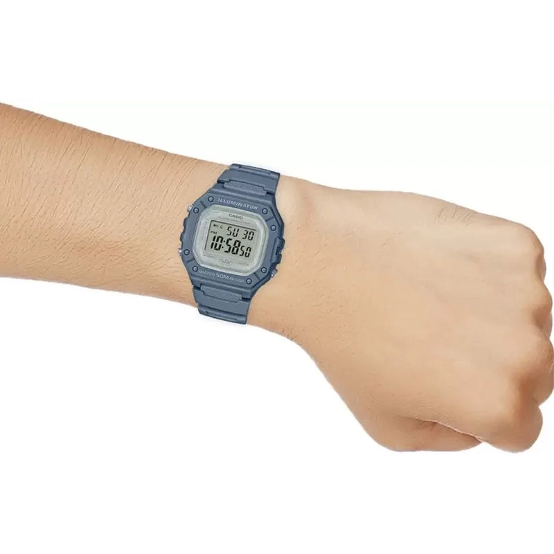 Casio W-218HC-2AVDF Standard Digital Blue Resin Strap Watch For Men – Time  Depot