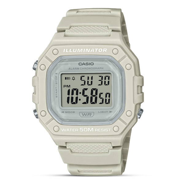 Casio Illuminator Youth Digital White Band Unisex Watch | W-218HC-8AVDF