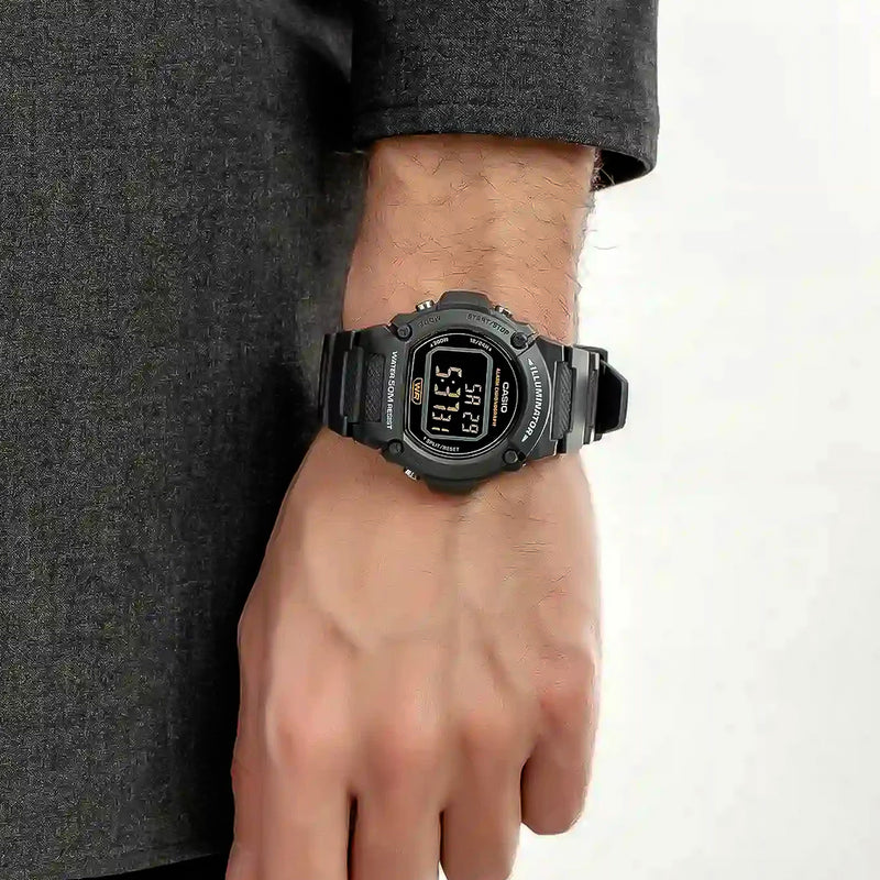 Casio Youth Digital Black Resin Band Men's Watch | W-219H-8BVDF
