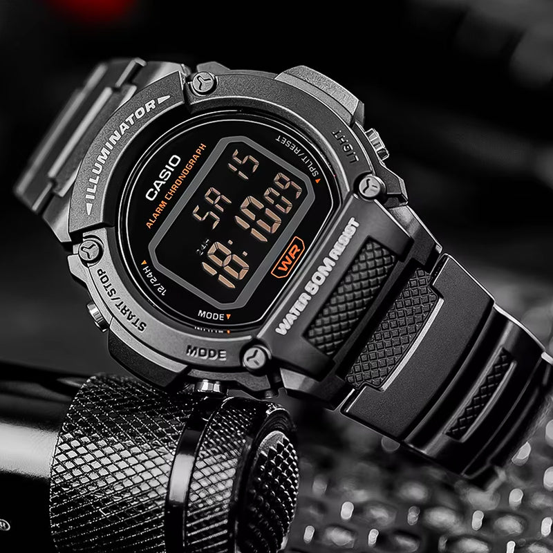 Casio Youth Digital Black Resin Band Men's Watch | W-219H-8BVDF