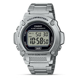 CASIO DIGITAL DIAL SILVER STAINLESS STEEL STRAP MEN'S WATCH | W-219HD-1AVDF