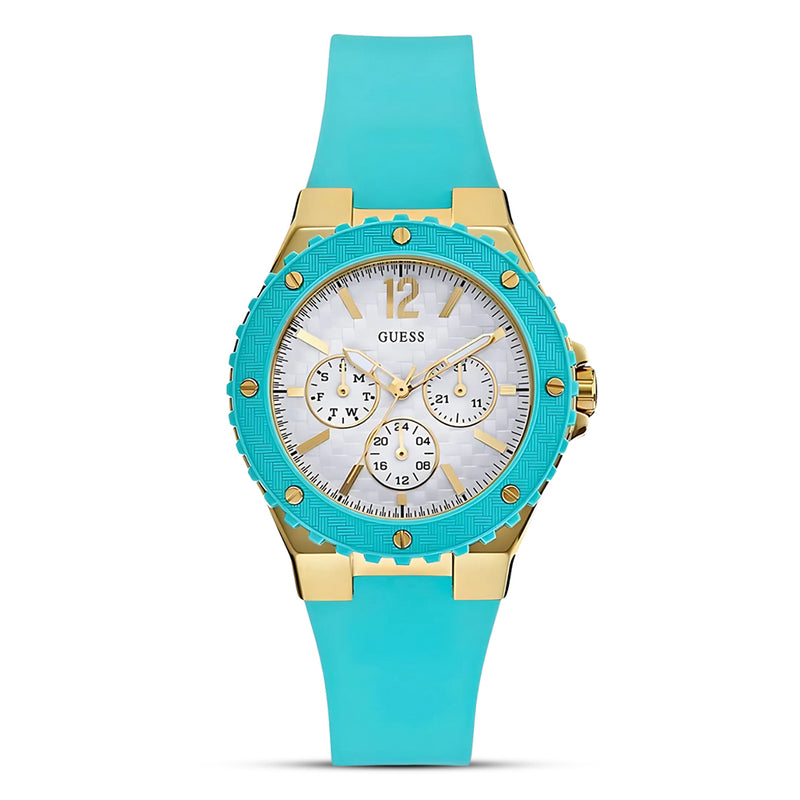 Guess Overdrive White Dial Rubber Strap Ladies Watch | W0149L3