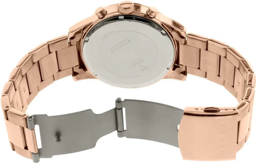 Guess Atlas Brown Dial Rose Gold Tone Chronograph Watch | W0668G1