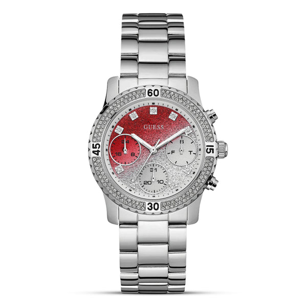 Guess Confetti Multifunction Red Dial Ladies Watch | W0774L7