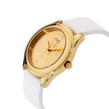 Guess G-Twist Gold Dial Silicone Band Ladies Watch | W0911L7